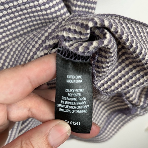 Icône crewneck elevated tshirt, M, purple & white check pattern, Retro-Modern - Picture 5 of 5